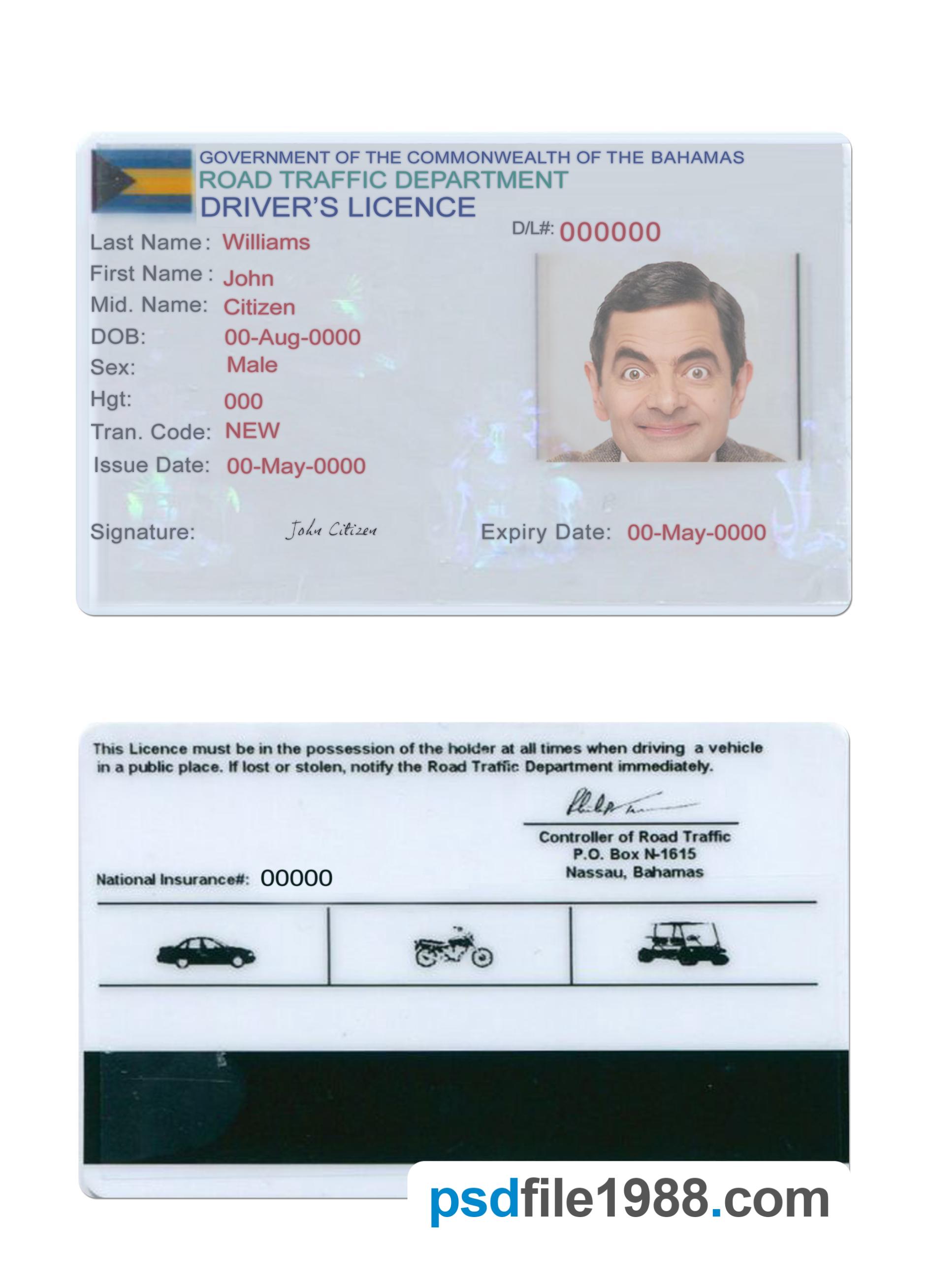 Bahamas Driving License
